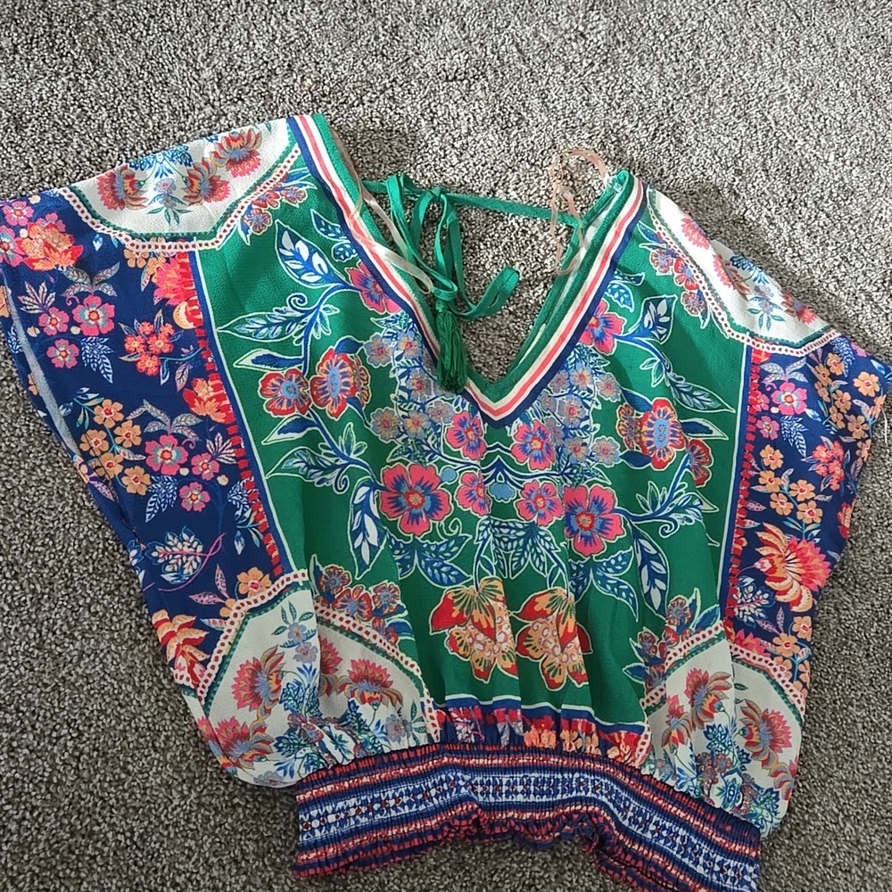 Flying Tomato Multicolor Floral Blouse Size Small - Picture 2 of 4